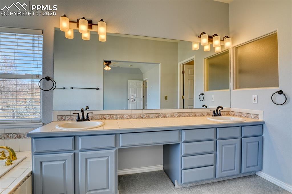 Undisclosed Address Colorado Springs, CO 80921 - Photo 26 of 49 a bathroom with a sink and a mirror