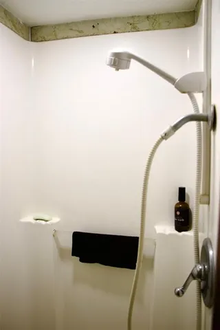 a bathroom with a shower