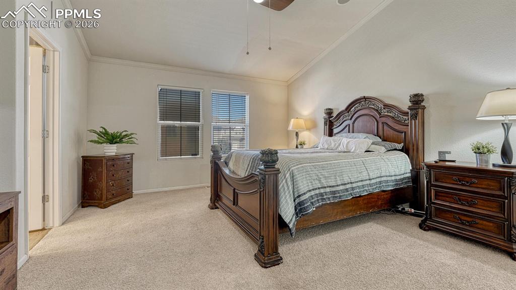7620 Sandy Springs Point Fountain, CO 80817 - Photo 12 of 24 Vaulted Ceilings in spacious Primary Bedroom!