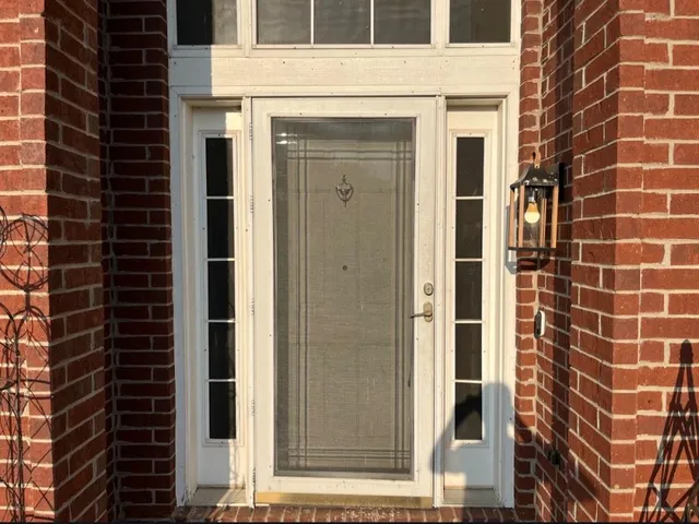 a view of a brick building