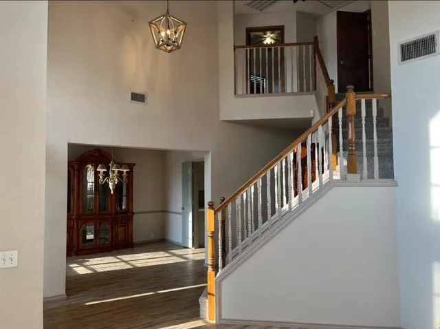 a view of an entryway with staircase