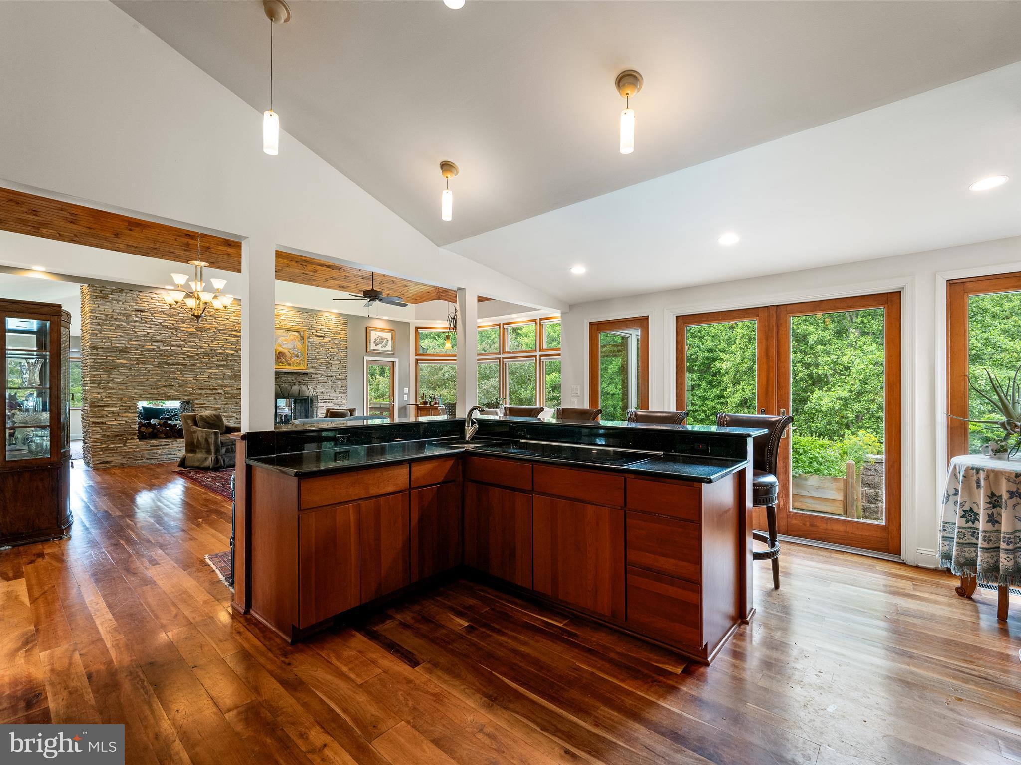 3959 Cobbler Mountain Road Delaplane, VA 20144 - Photo 31 of 106 a kitchen with granite countertop a sink and wooden floor