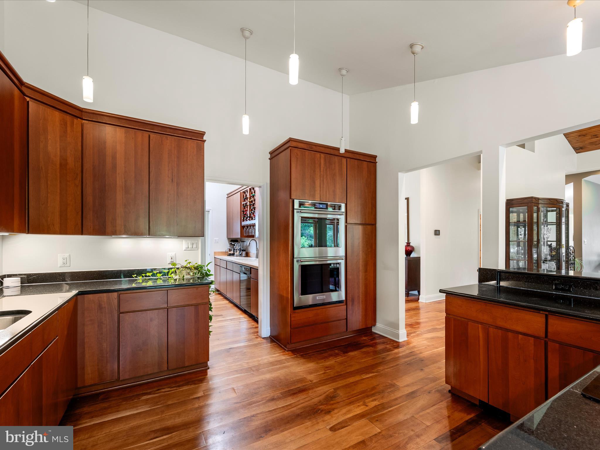3959 Cobbler Mountain Road Delaplane, VA 20144 - Photo 33 of 106 a kitchen with stainless steel appliances granite countertop wooden floors and granite counter tops