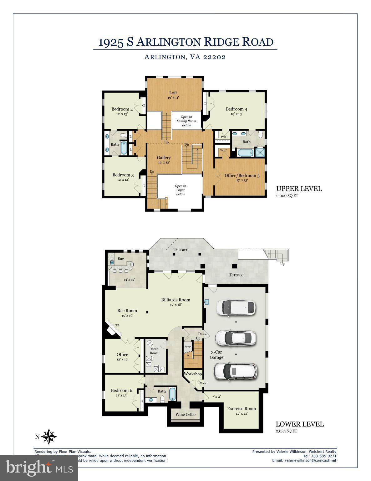 1925 South Arlington Ridge Road Arlington, VA 22202 - Photo 30 of 30 Floor plan 2nd floor & lower level