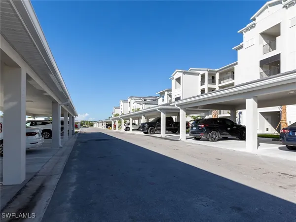 a view of a building with a street