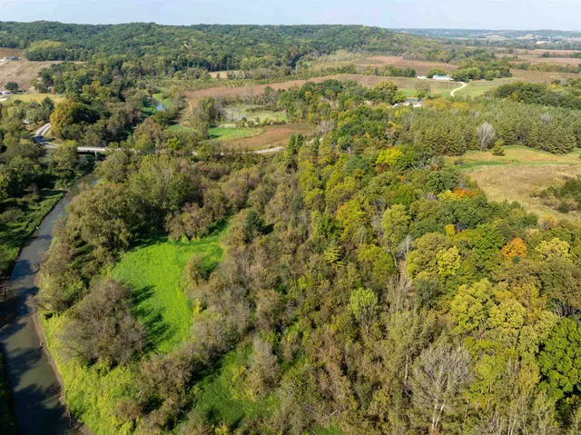 a view of a lush green field