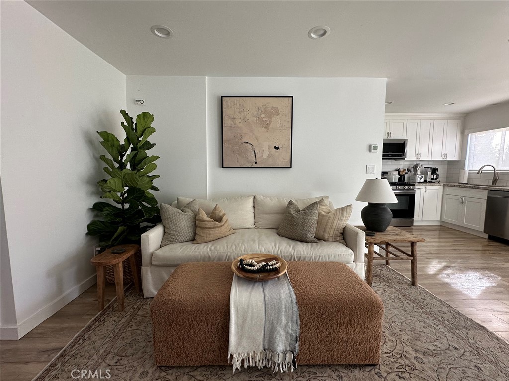 a living room with furniture and a couch