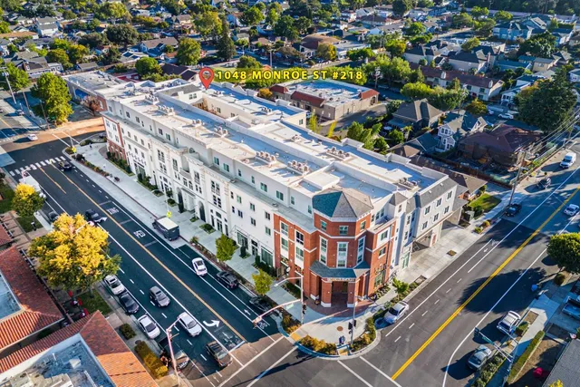 an aerial view of a building