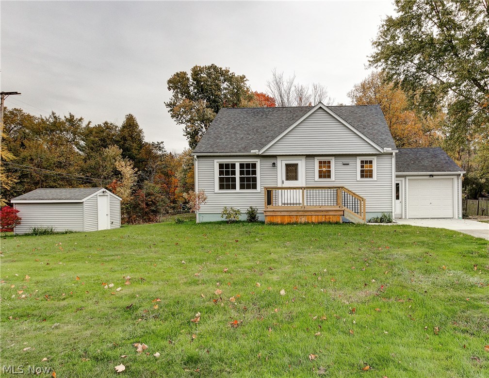 38705 Chardon Road Willoughby Hills, OH 44094 - Photo 35 of 35 Another view of the home with the front porch - the lines are beautiful - paved drive - shed - garage - woods in the rear