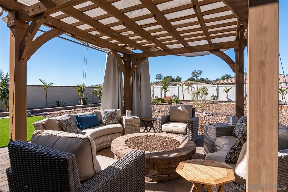 1309 Malone Court Escondido, CA 92026 - Photo 34 of 39 a living room with furniture and a floor to ceiling window