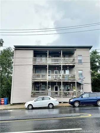 a car parked in front of a building