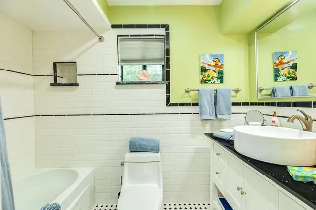 a living room with a couch and a table