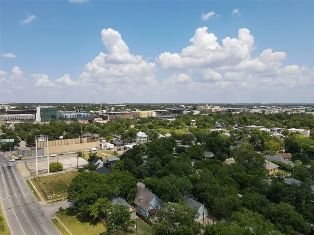 an aerial view of a city