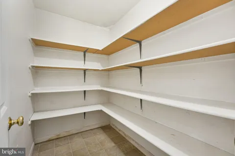 a storage room with empty racks
