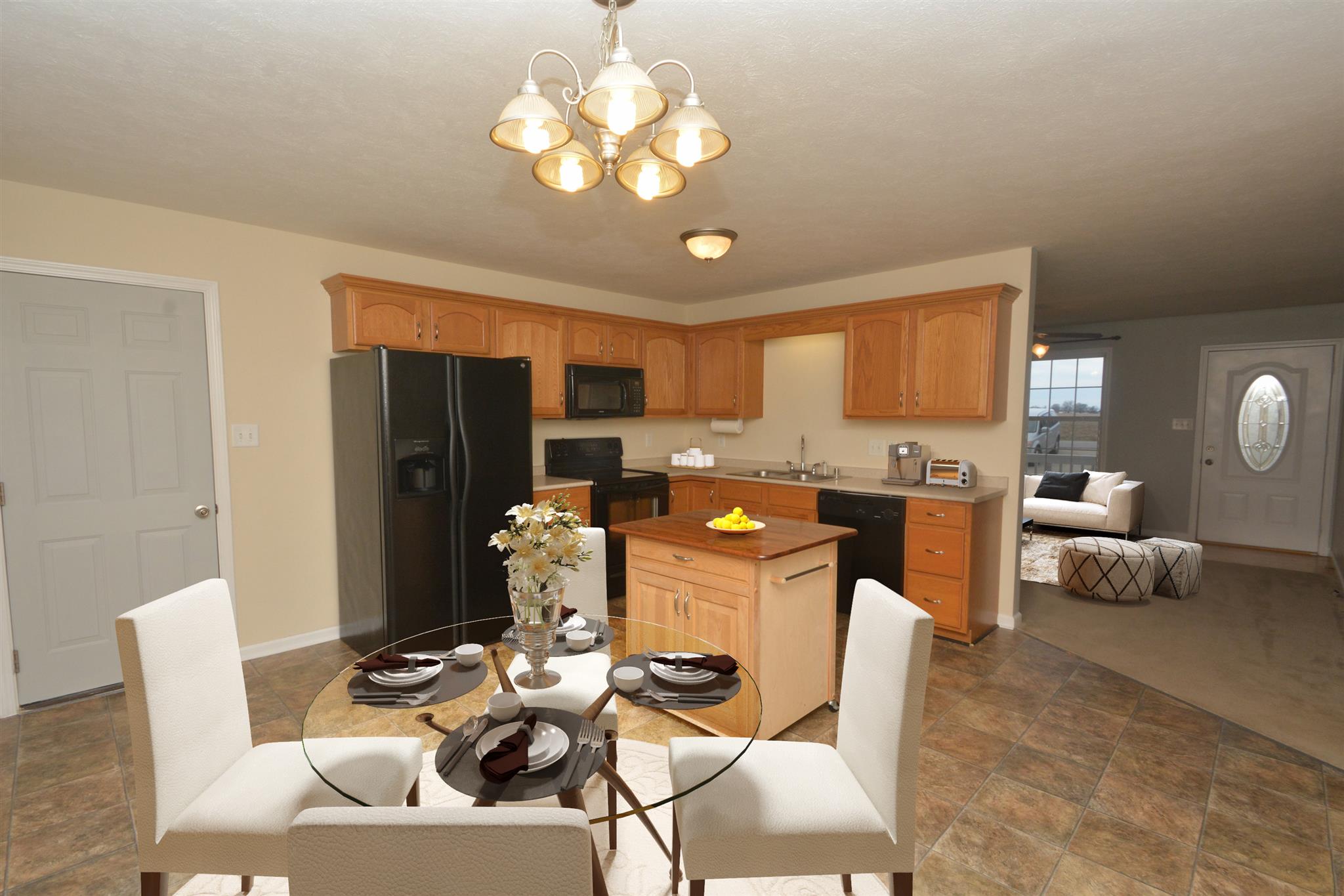 10495 Bell Station Road Oak Grove, KY 42262 - Photo 3 of 18 a living room with furniture a dining table and kitchen view