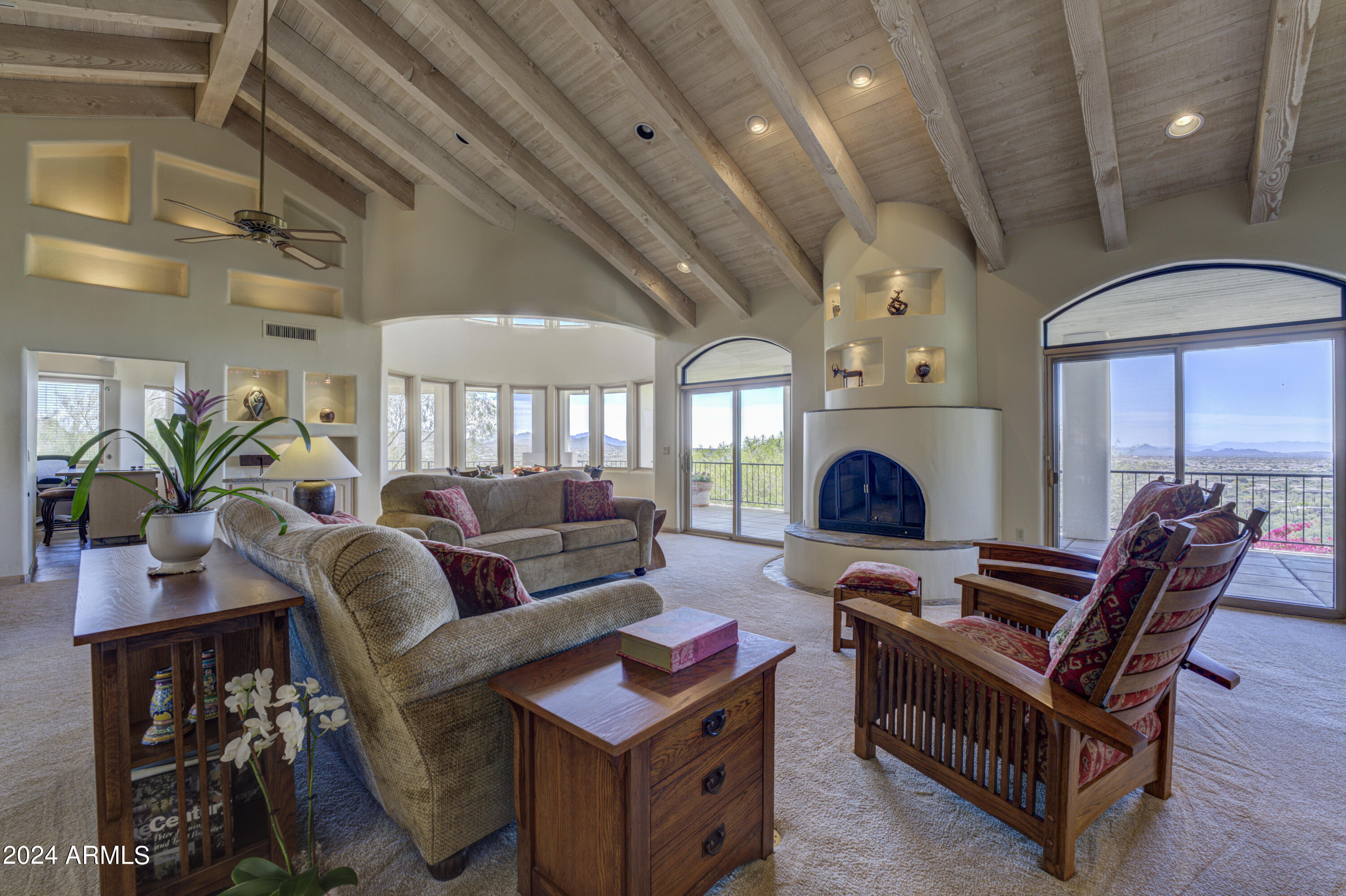 6431 East El Sendero Road Carefree, AZ 85377 - Photo 32 of 50 High Beamed Ceilings in many Rooms