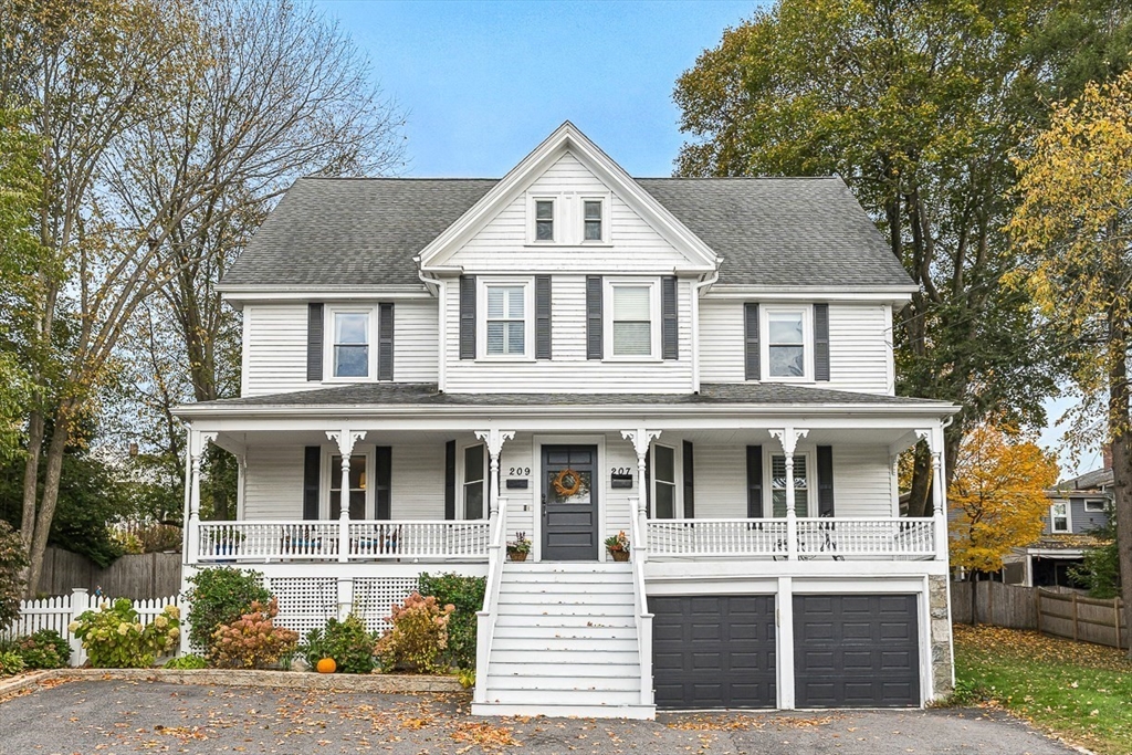 a front view of residential houses