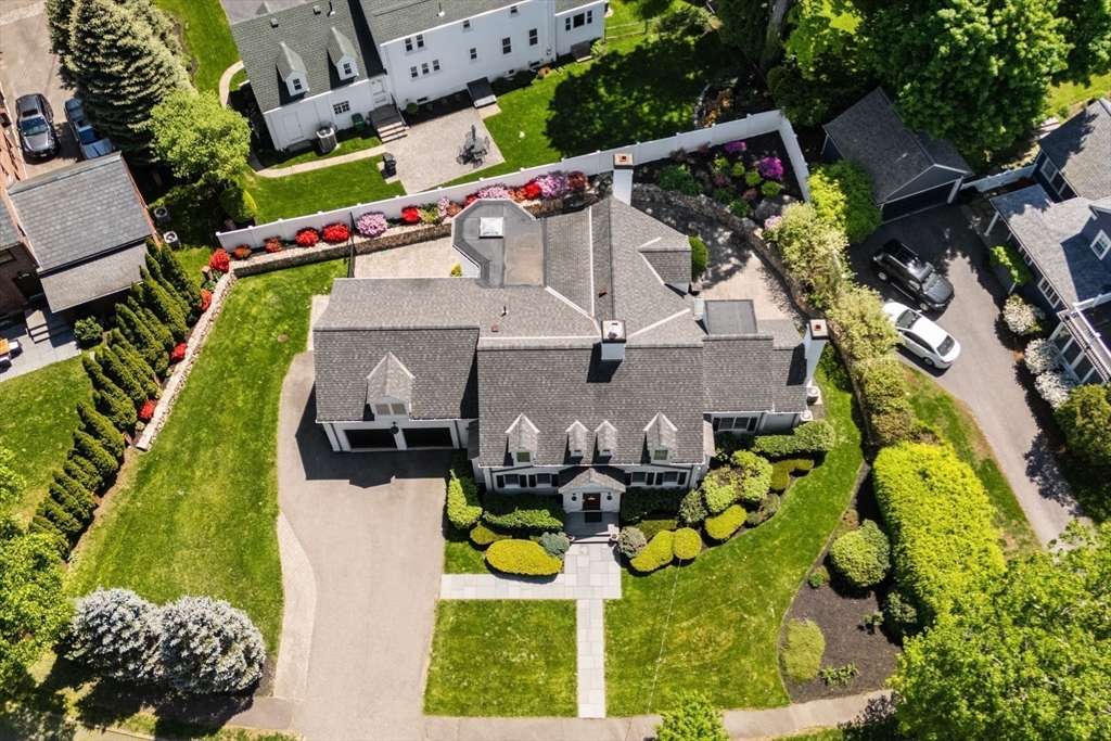 20 Risley Road Newton, MA 02465 - Photo 38 of 41 an aerial view of a house with a swimming pool