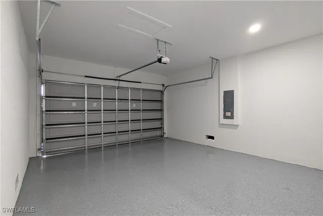 a view of a room with storage