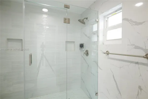 a bathroom with a shower