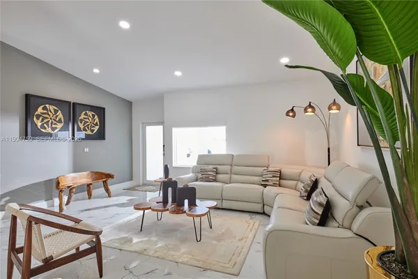 a living room with furniture