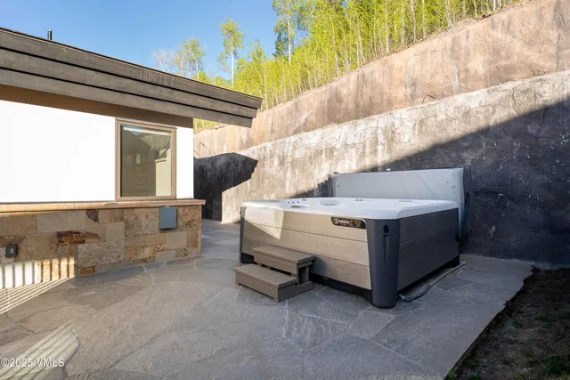 a view of balcony with two chairs
