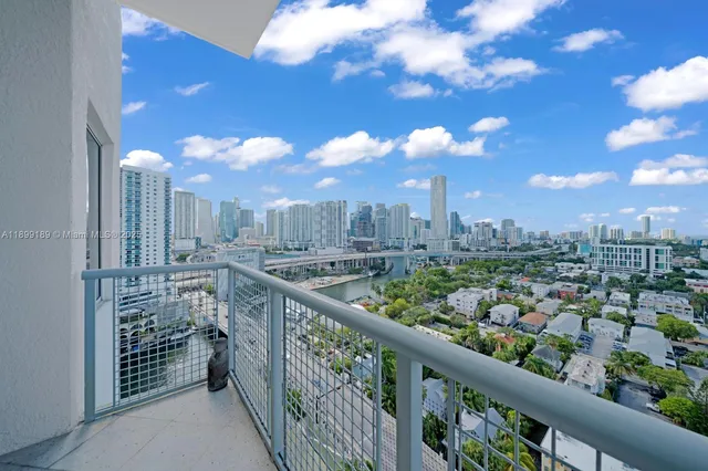 a view of city from balcony