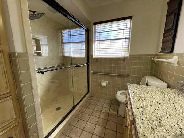 a bathroom with a shower