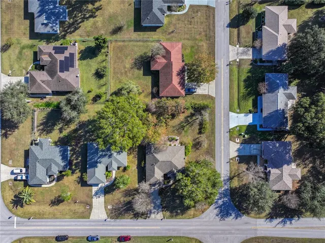 a view of a garden with a fountain