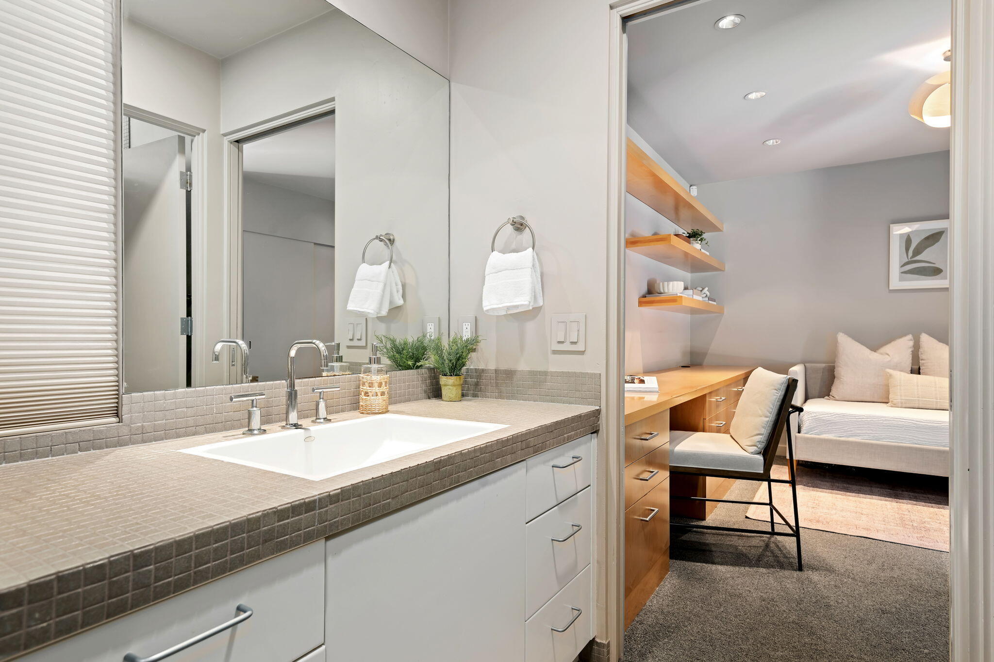 175 Hermosillo Road Montecito, CA 93108 - Photo 12 of 19 a en suite bathroom with a sink and a mirror