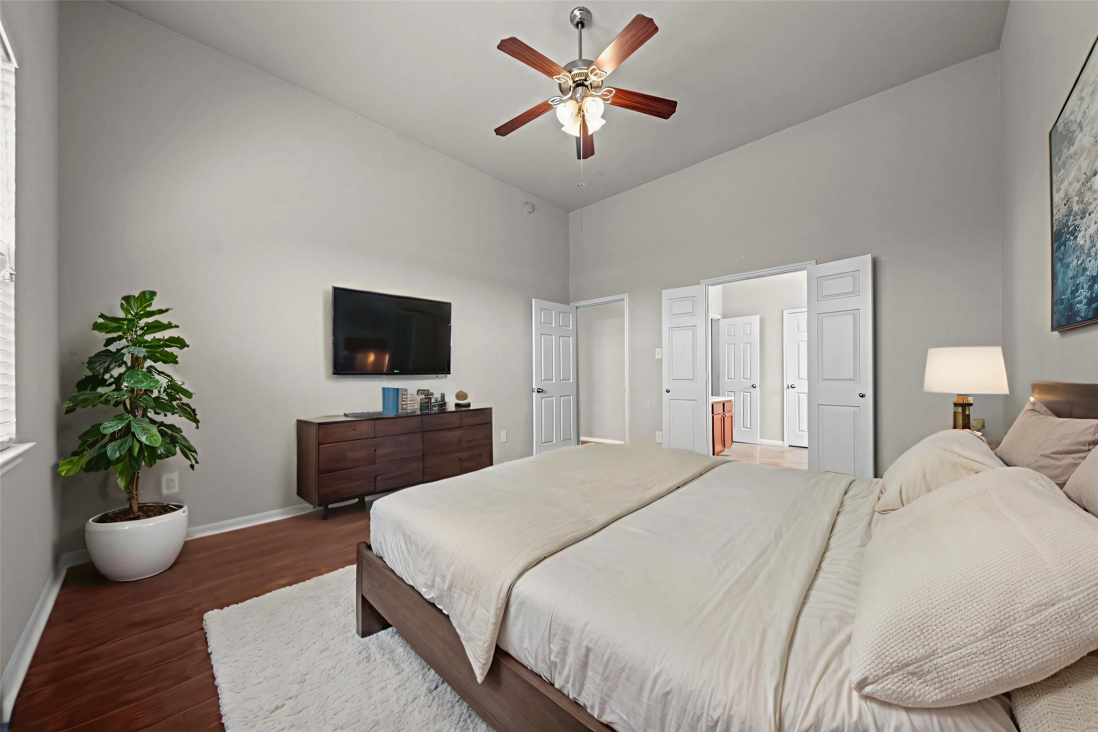 6047 Northcrest Village Way Spring, TX 77388 - Photo 14 of 30 Digitally staged primary bedroom to show use of space & design potential.