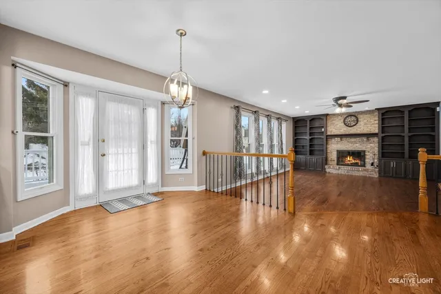 a view of livingroom with furniture and fireplace
