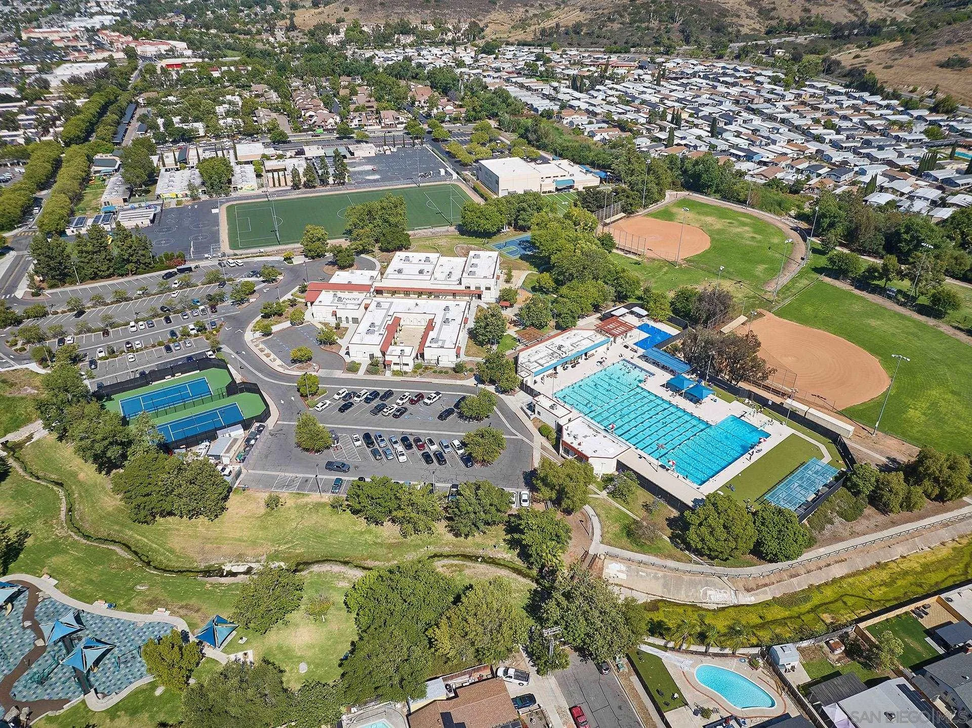 12835 Reo Real Drive Poway, CA 92064 - Photo 44 of 46 an aerial view of a house with a swimming pool yard and outdoor seating