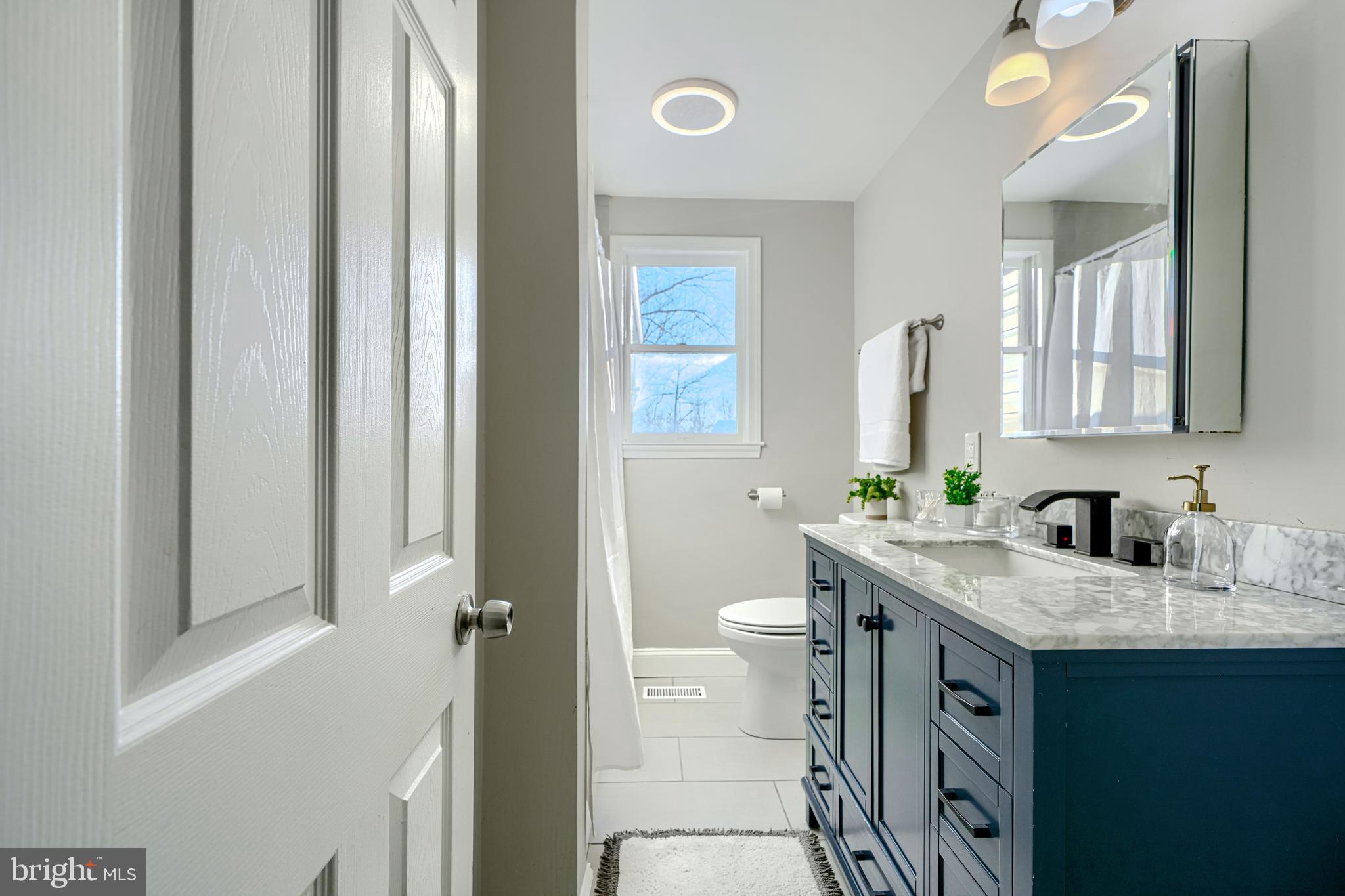 1203 Hilldale Road Baltimore, MD 21237 - Photo 21 of 55 a bathroom with a granite countertop sink toilet and shower