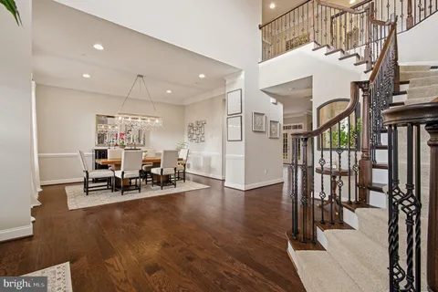 a view of entryway with wooden floor