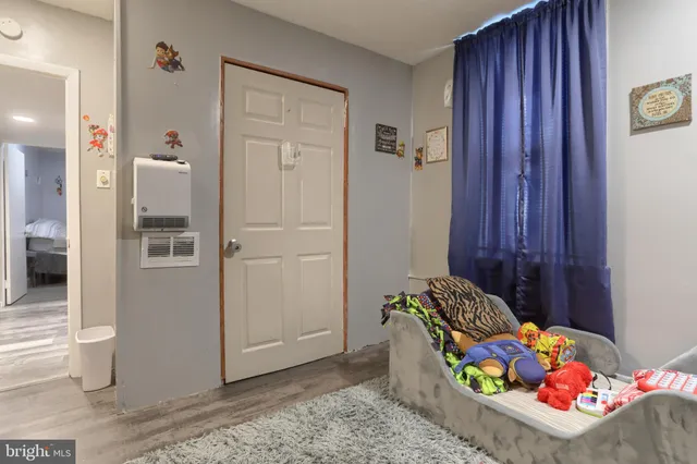 a view of a wooden door