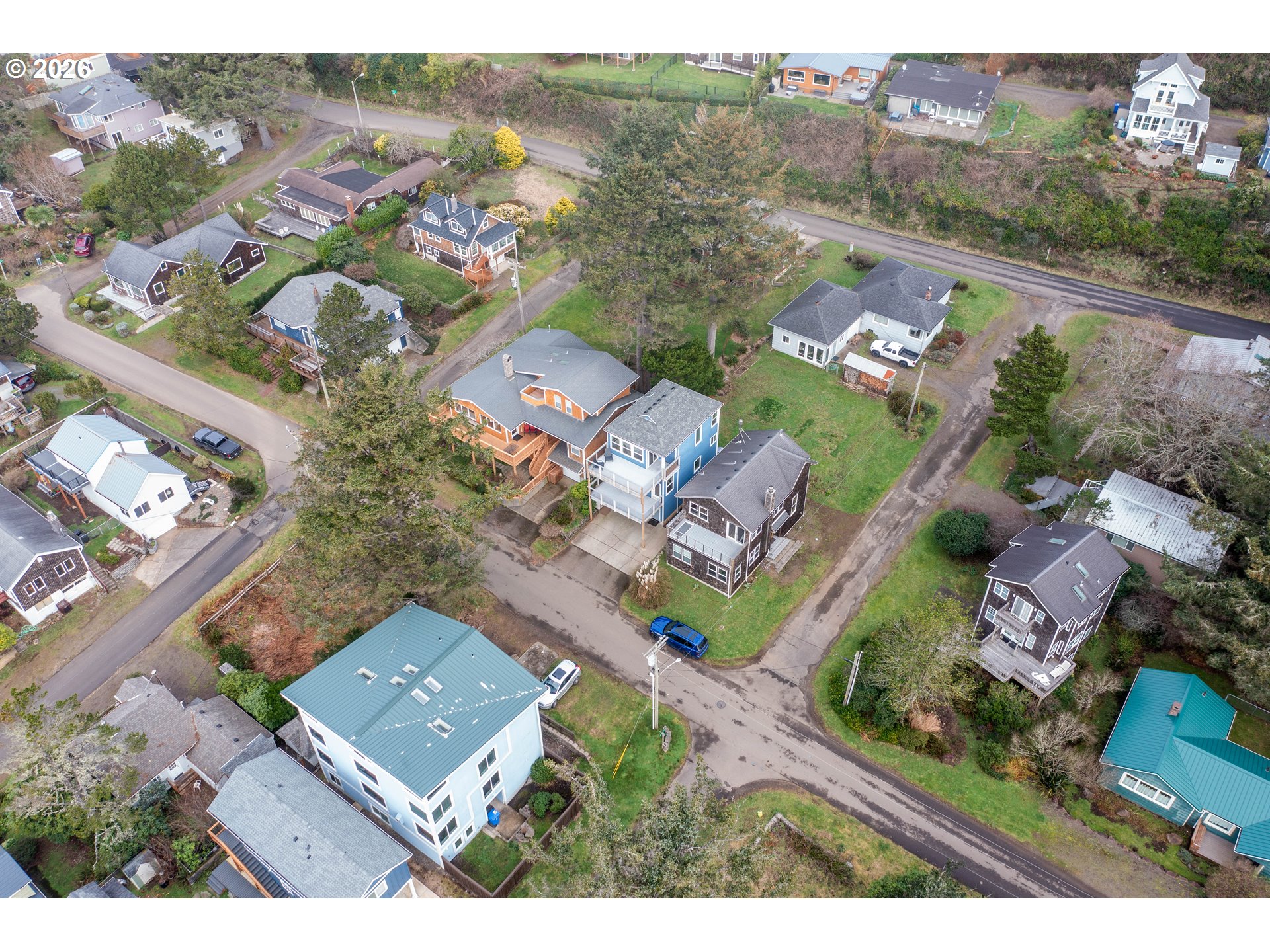 1435 Sunset Avenue Oceanside, OR 97141 - Photo 41 of 46 an aerial view of residential houses with outdoor space