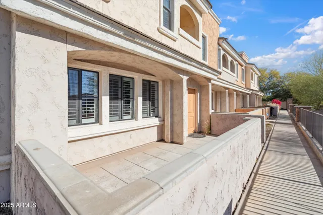 a view of a building with a window