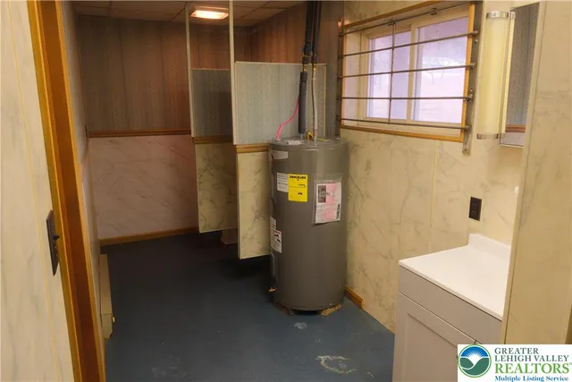 a balcony with view of car parked