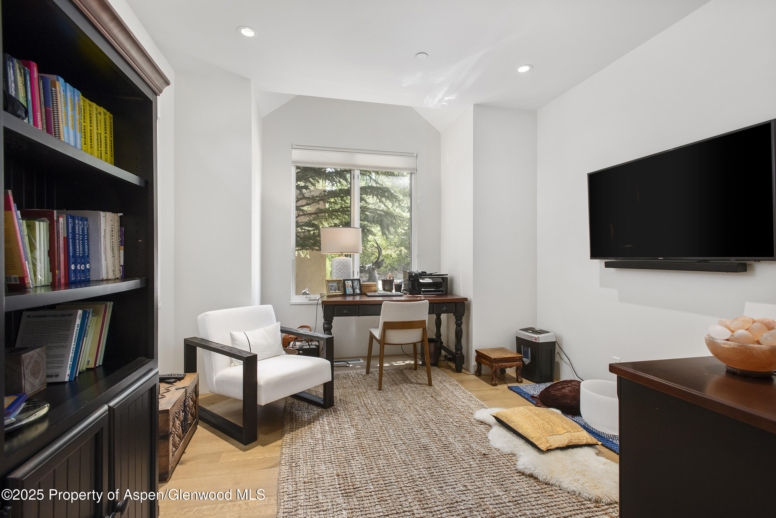 751 Promontory Lane Basalt, CO 81621 - Photo 23 of 41 a living room with furniture and a flat screen tv