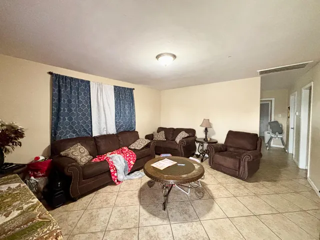 a living room with furniture