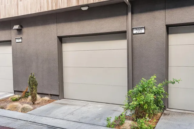 a potted plant sitting on the side of a building