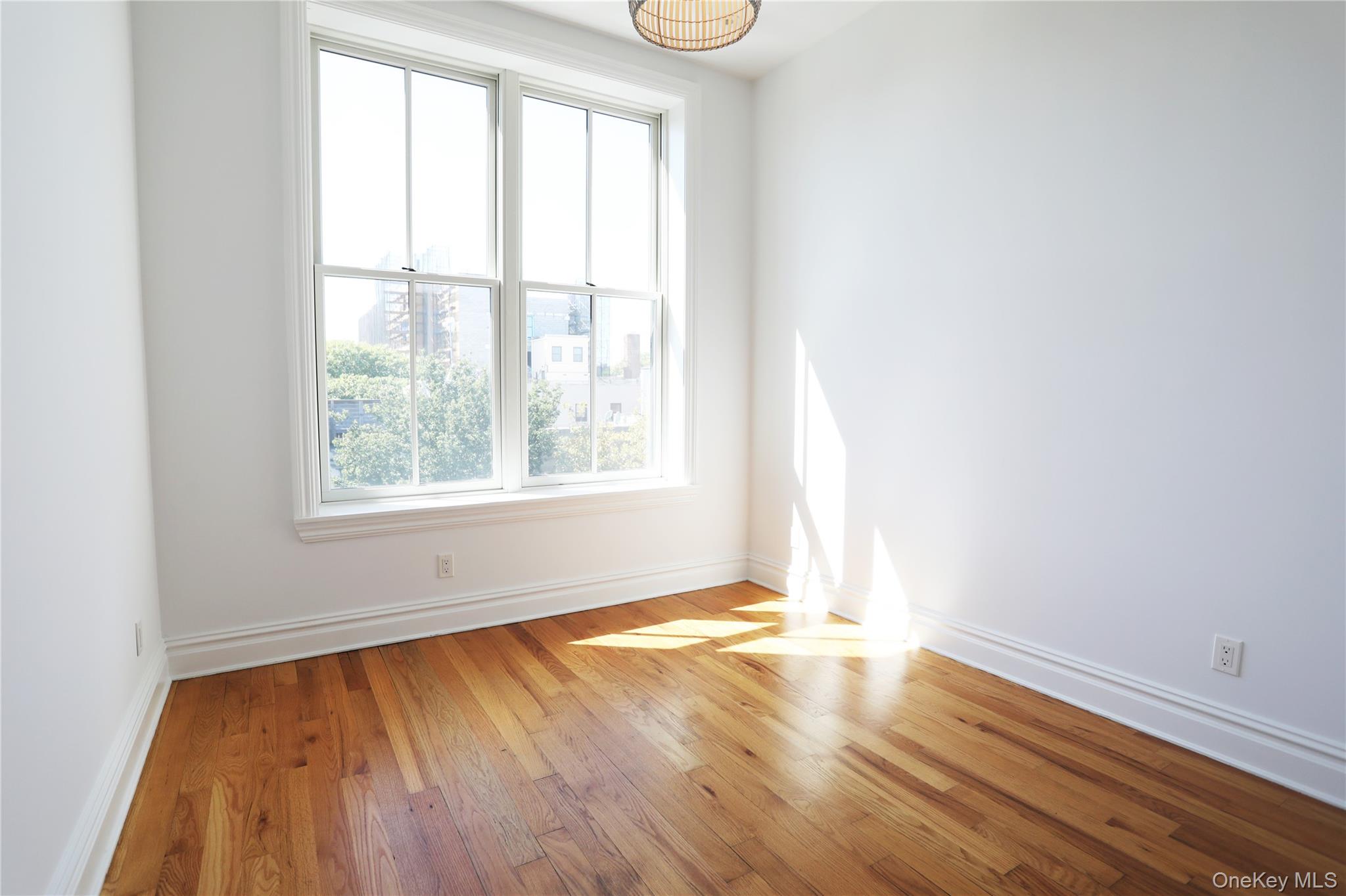 333 Tompkins Avenue, Unit PH2 Brooklyn, NY 11216 - Photo 23 of 33 an empty room with wooden floor and windows