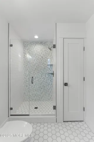 a bathroom with a shower