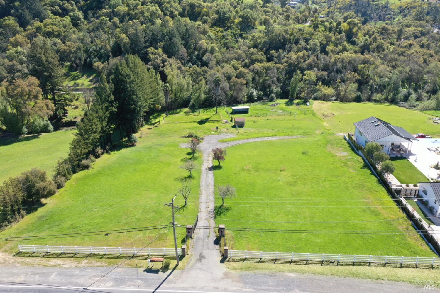 1360 Riebli Road Santa Rosa, CA 95404 - Photo 16 of 55 a view of a big yard with large trees