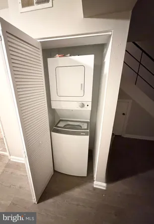 a utility room with a washer and dryer