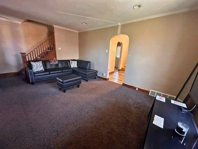 a living room with furniture