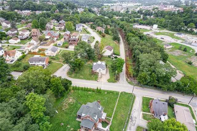 an aerial view of a house