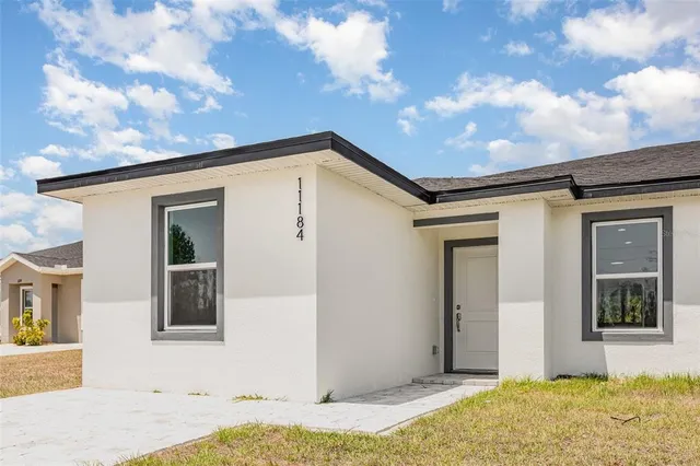 a front view of a house