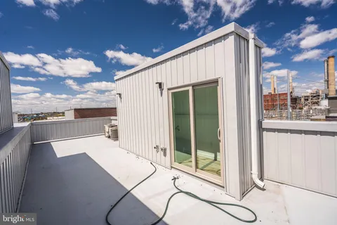 a view of a terrace with sky view